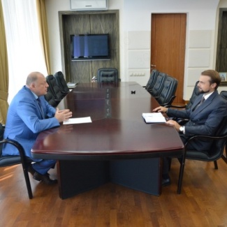 Состоялась рабочая встреча Сергея Голубева с начальником Управления Минюста России по Тверской области Евгением Орловским