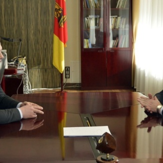 Состоялась рабочая встреча Сергея Голубева с директором ГТРК «Тверь» Дмитрием Плаксиным