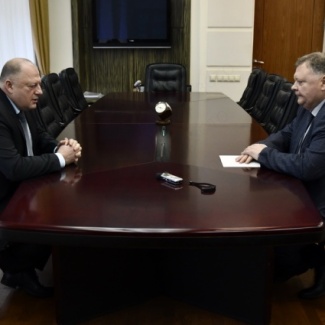 Состоялась рабочая встреча Сергея Голубева с председателем Тверской городской Думы Евгением Пичуевым