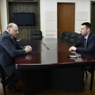 Сергей Голубев провел рабочую встречу с руководителем УФНС по Тверской области Александром Белишевым